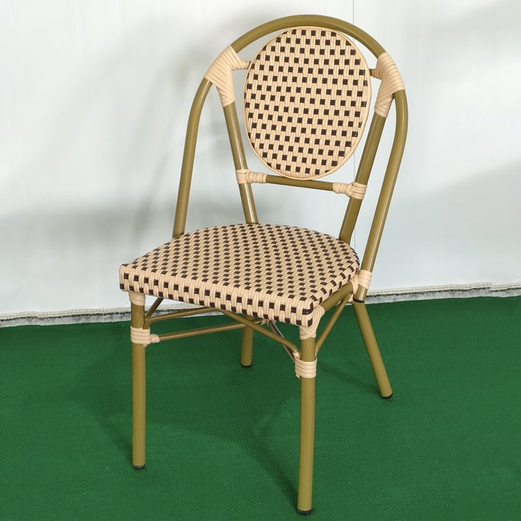 Modern Leisure Hotel Outdoor Furniture Armrest Dining Chairs Small Pure Fresh Single Seat Chairs PE Rattan Chair