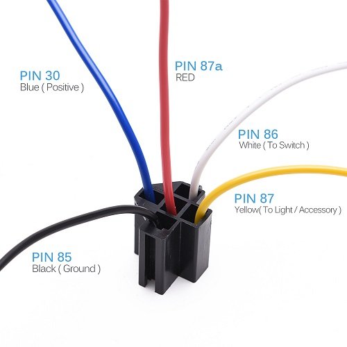 5-Pin 12V 30A/40A Auto Car Relay with 15cm Tail Wires Automotive SPDT Socket for Car & Vehicle Relays