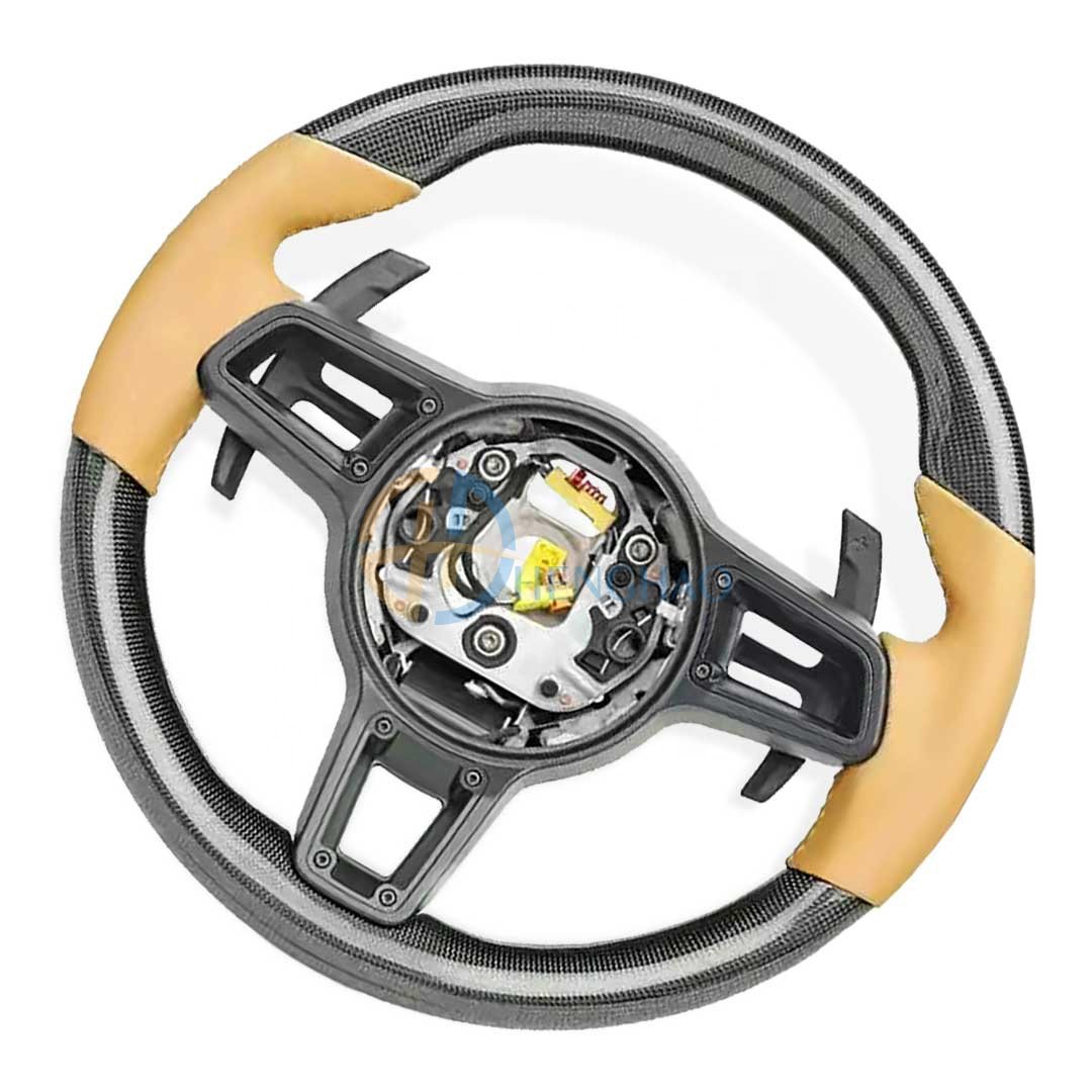 Factory Wholesale Price Carbon Fiber Steering Wheel For Porsche Macan Panamera Cayman Boxster 718 991 911 Cayenne Upgrade