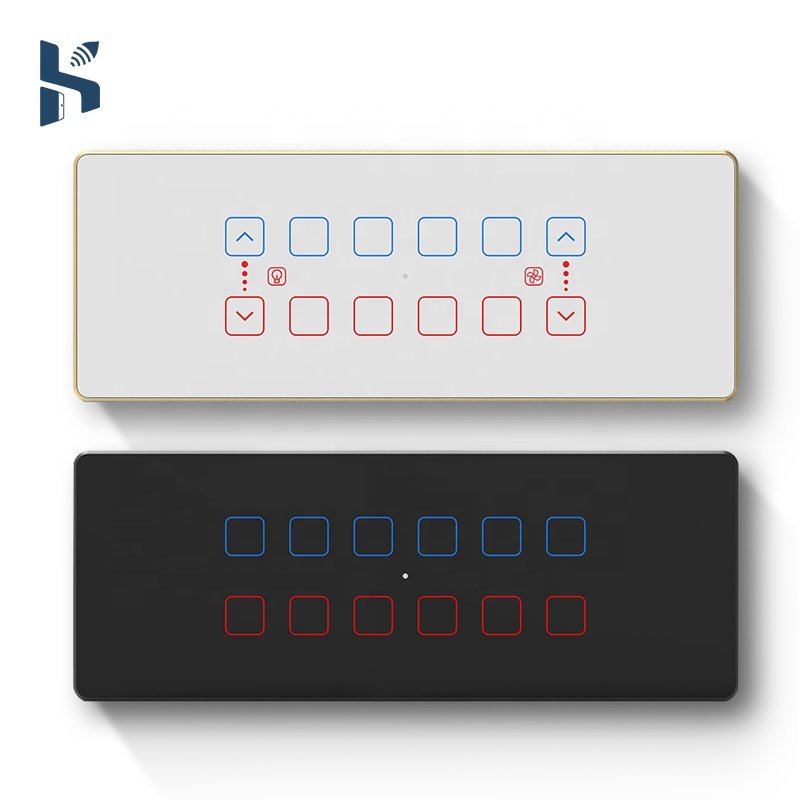 6M 8M Wall Switch Indian Standard 12gang Light Switch Tuya WiFi Smart 253x96mm Large Panel Switch