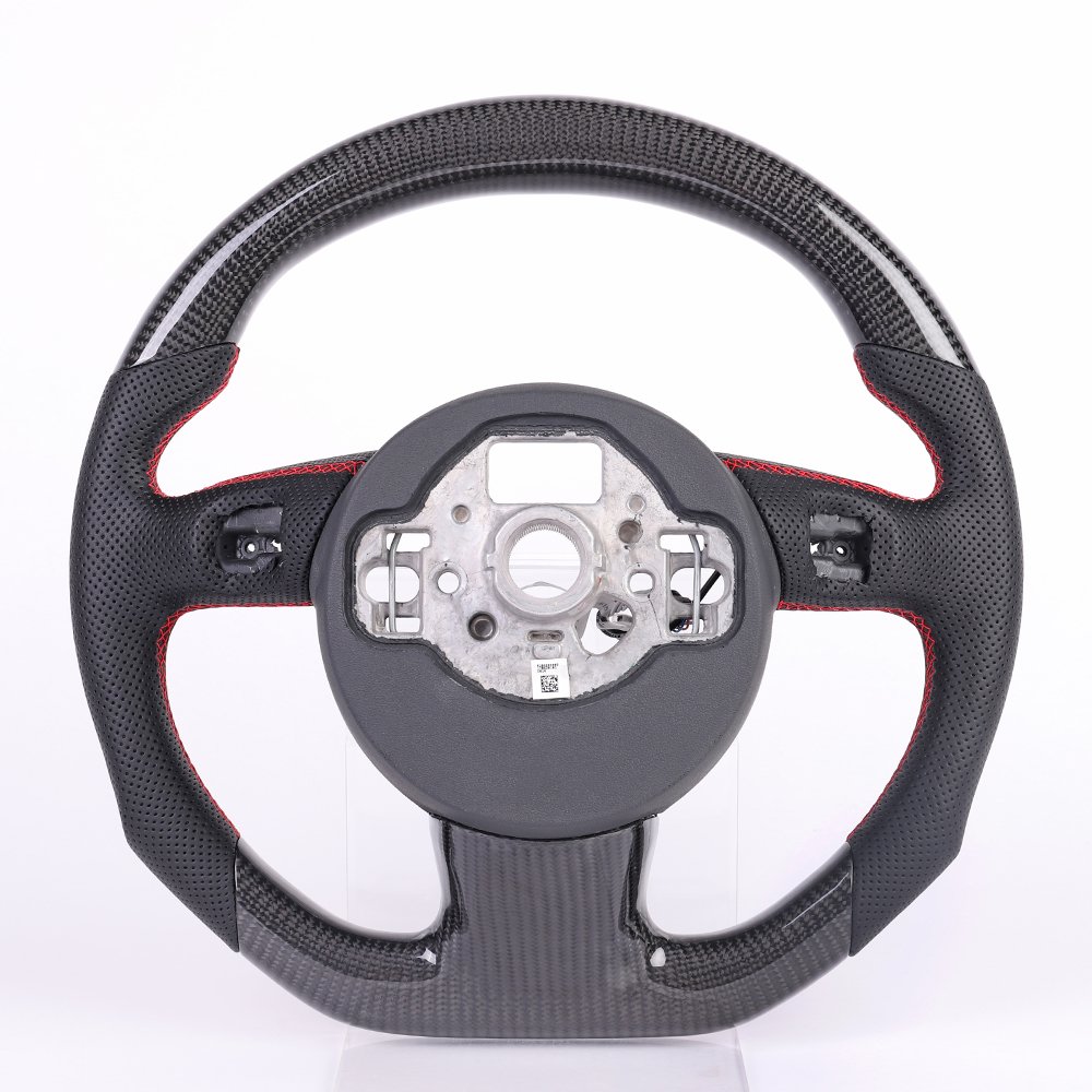 Au-di LED RPM Car Steering Wheel Fit For Audi A3 A4 A5 B8 A6 Q5 Q7 2012 to 2016 Real Carbon Fiber Steering Wheel ohc motors