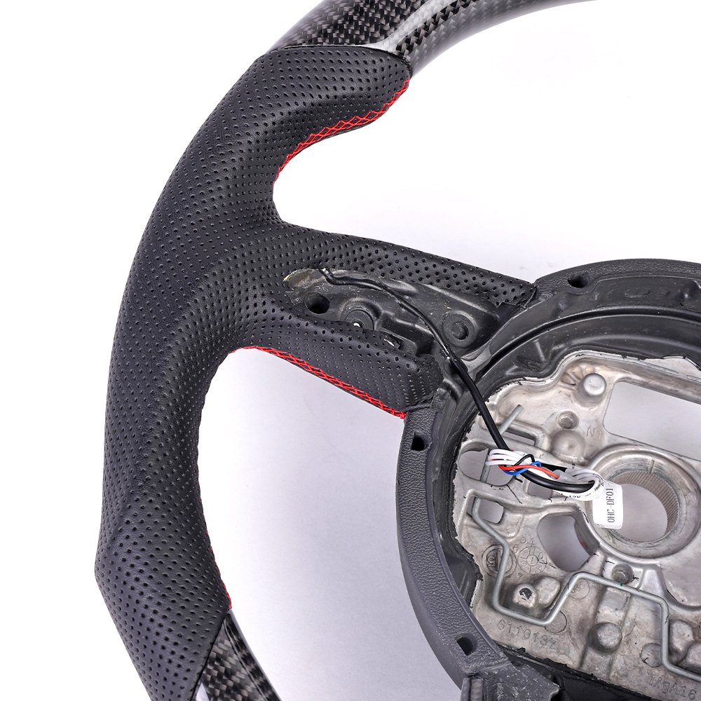 Au-di LED RPM Car Steering Wheel Fit For Audi A3 A4 A5 B8 A6 Q5 Q7 2012 to 2016 Real Carbon Fiber Steering Wheel ohc motors