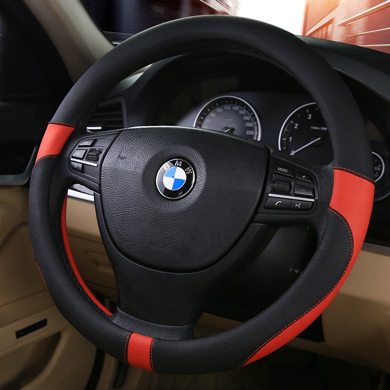 Genuine Leather Heated Steering Wheel Car Steering Wheel Covers with Elegance Leather Black Classic Universal Color Material NOB