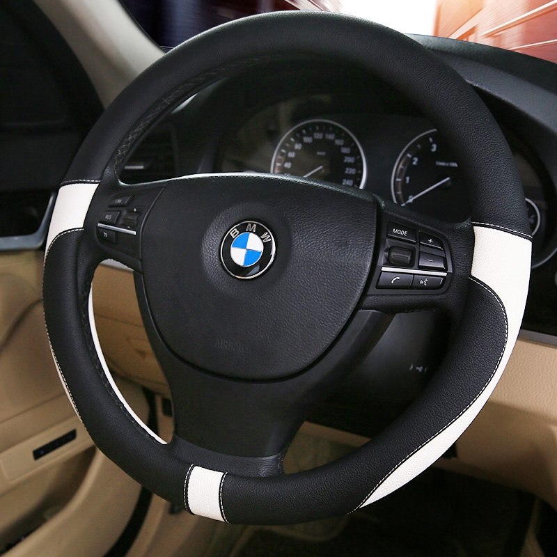 Genuine Leather Heated Steering Wheel Car Steering Wheel Covers with Elegance Leather Black Classic Universal Color Material NOB