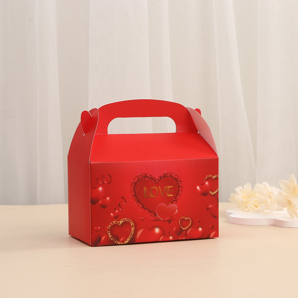 New Happy Valentine's Day Heart love Gifts Box Wedding Party Favor Heart Cake Candy Box Hand Gift Box