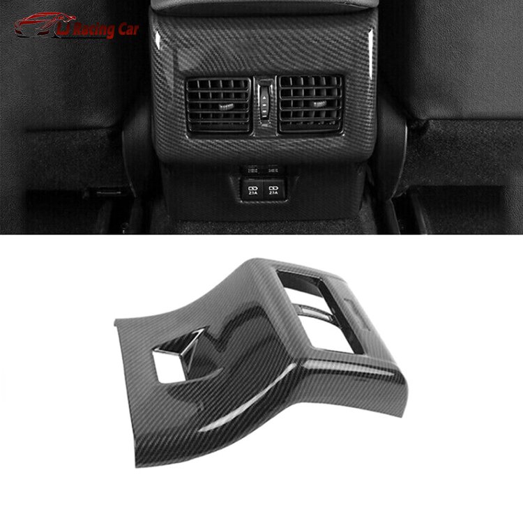 Carbon Fiber Car Accessories ABS Armrest Box Rear Air Conditioning Ac Vent Outlet Molding Cover Trim for Dodge Challenger 2015+