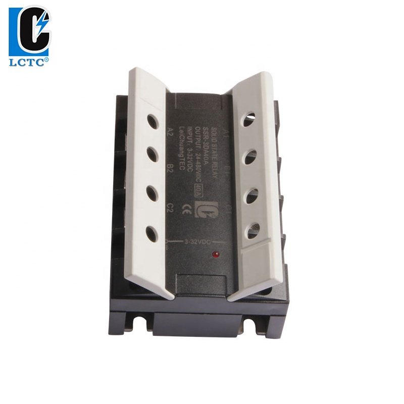 Miniature 40A Three-Phase Solid State Relay SSR 3-32VDC DC 24~480VAC High Power Miniature 40A Three Stage Solid State Epoxy
