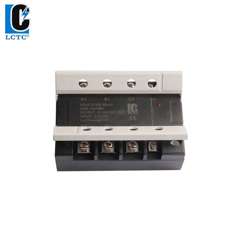 Miniature 40A Three-Phase Solid State Relay SSR 3-32VDC DC 24~480VAC High Power Miniature 40A Three Stage Solid State Epoxy