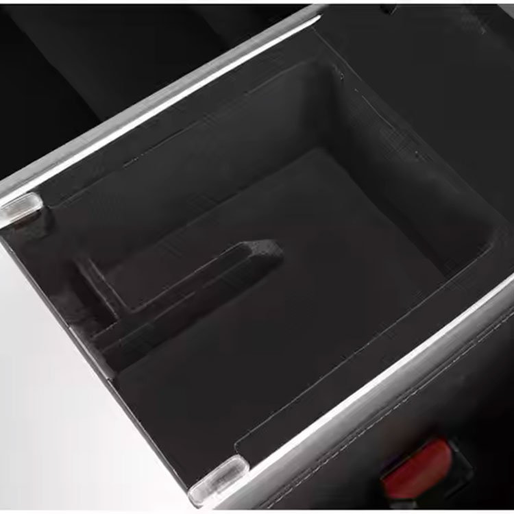 Luxury Car Storage Box Tesla 3/Y Central Armrest Hidden Box Cup Holder Console Plush Material Interior Accessories Accessory