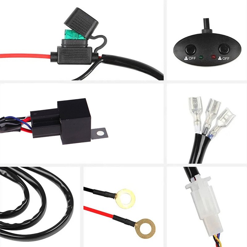 Universal 12v 40a 2.5m Fog Light Auto Wiring Harness Kit with Fuse Relay Switch for Car Led Work Light