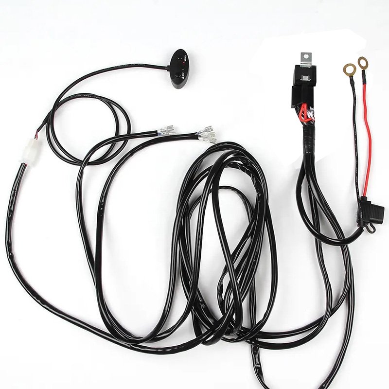 Universal 12v 40a 2.5m Fog Light Auto Wiring Harness Kit with Fuse Relay Switch for Car Led Work Light