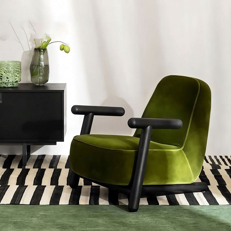 Modern Furniture Fabric Chairs Solid Wood Armrest Leisure Lazy Couch Living Room Sofas Accent Single Chairs