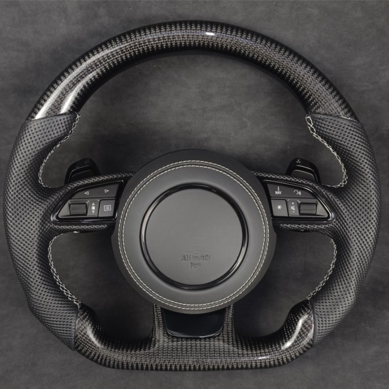 Customize with start button Carbon Fiber leather Steering Wheel For Audi B8 TTRS C6 C7 S7 S4 A4 B8 RS3 S5 B9 A6 C8 A3 2018