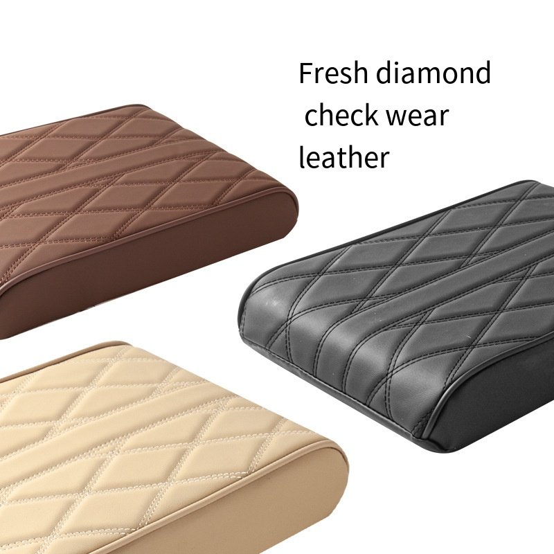 Car Armrest Pad Heightening Pad Diamond Leather Widened and Thickened Central Control Universal Memory Foam Armrest Box Pad