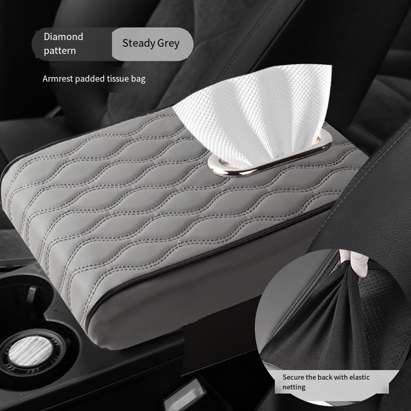 Car Armrest Pad Heightening Pad Diamond Leather Widened and Thickened Central Control Universal Memory Foam Armrest Box Pad