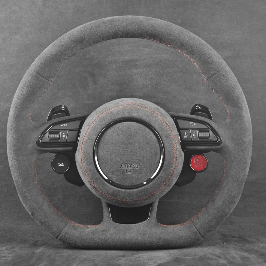 Customize S-Line with start button Alcantara leather Steering Wheel For Audi R8 TTRS C6 C7 S7 S4 A4 B8 RS3 S5 B9 A6 C8 A3 2018