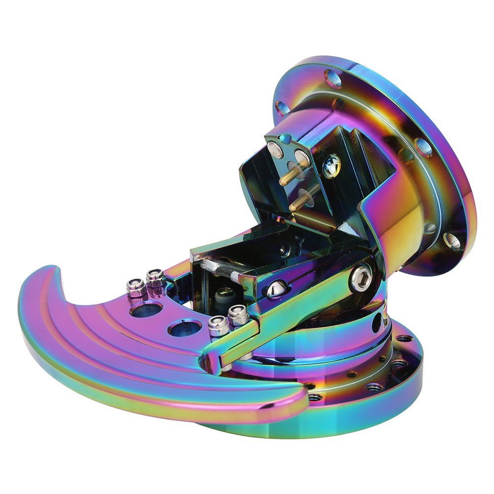 Hot sale Neo Chrome/Titanium Blue Works Bell Pop-up Steering System Racing Sport Car Steering Wheel Quick Release