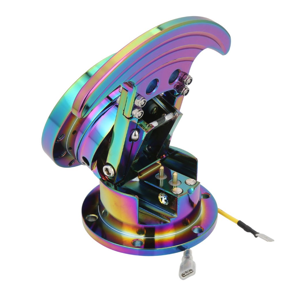 Hot sale Neo Chrome/Titanium Blue Works Bell Pop-up Steering System Racing Sport Car Steering Wheel Quick Release