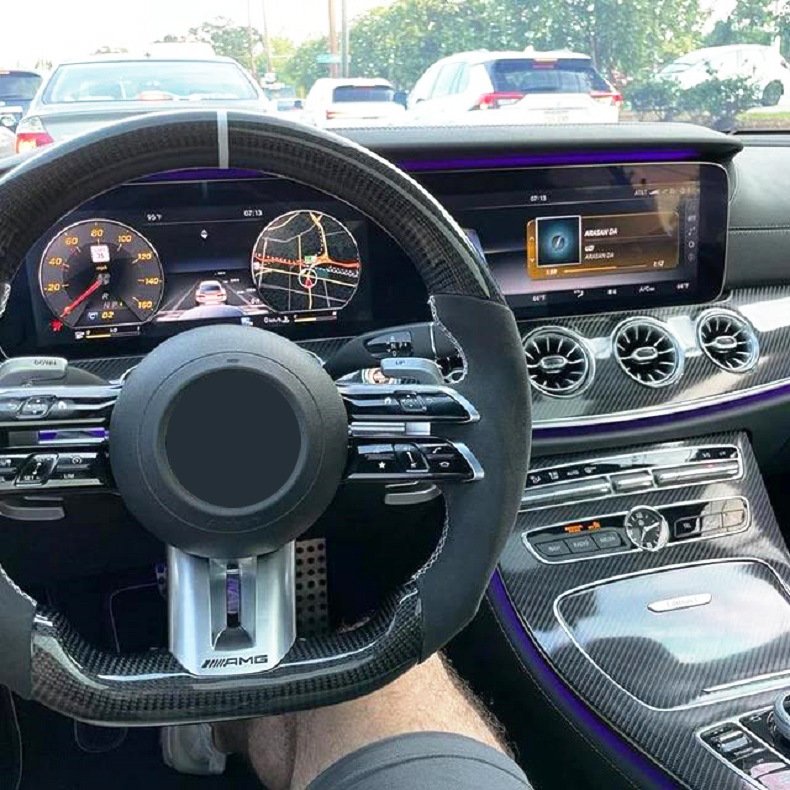 Modified Carbon Fiber Car Steering Wheel For Mercedes Benz AMG C Class C200 C260 C300 C180 C43 C63