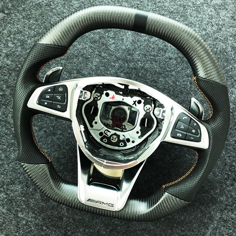 Modified Carbon Fiber Car Steering Wheel For Mercedes Benz AMG C Class C200 C260 C300 C180 C43 C63