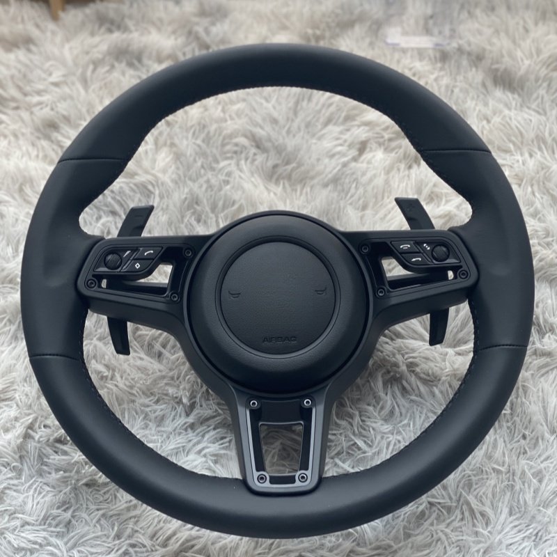Custom Steering Wheel For Porsche 911 718 981 Red Leather Carbon Fiber Carbon Steering Wheel For Porsche 991 Steering Wheel