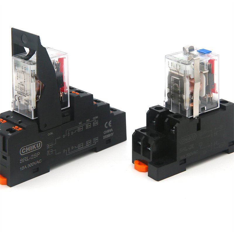 Customized Relay Miniature 24V PLC Industrial Control Relay Socket 6.22mm Thickness Screw Type Low Power Din Rail