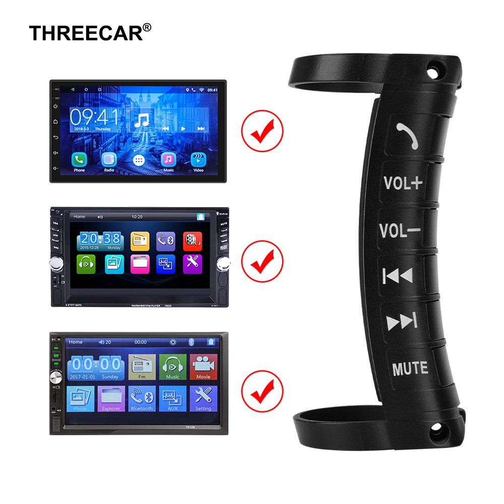 2018 Car universal wireless steering wheel control button play music answer calls adjust volume
