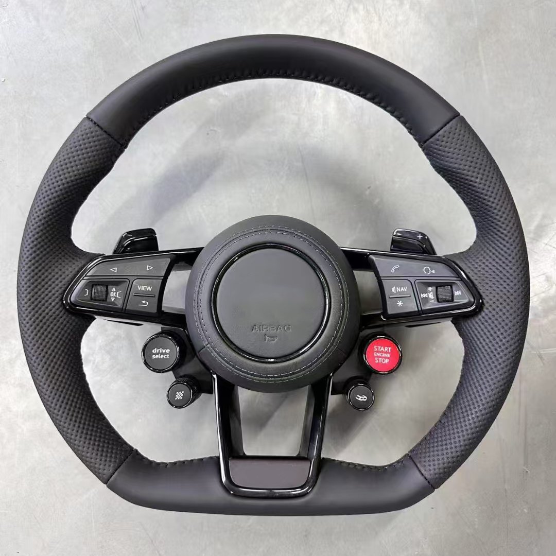 Start Button car retrofit Leather Steering Wheel for Audi RS R8 C6 C7 S7 S4 A4 r8 RS3 SQ5 S5 B9 A6 C8 A3