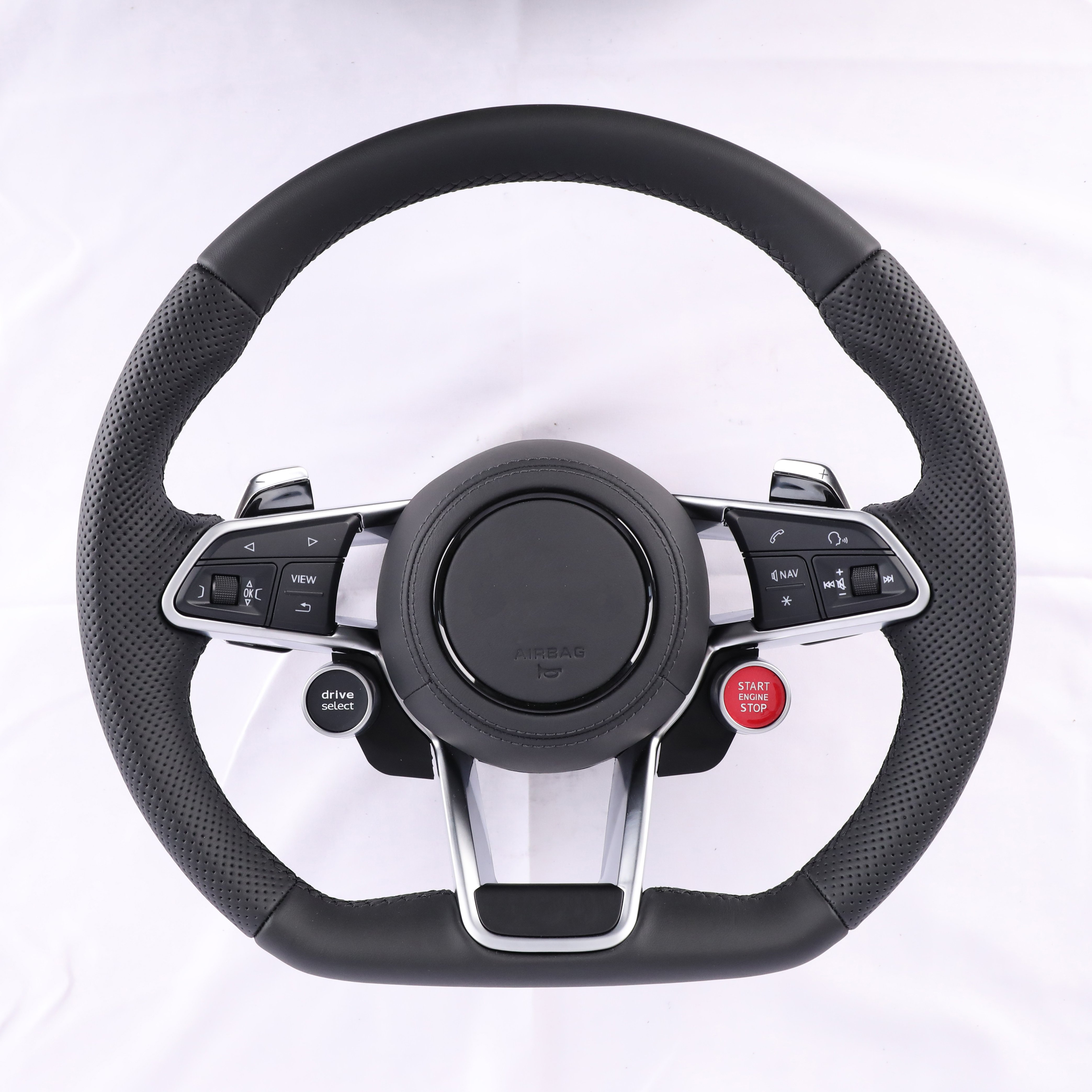 Start Button car retrofit Leather Steering Wheel for Audi RS R8 C6 C7 S7 S4 A4 r8 RS3 SQ5 S5 B9 A6 C8 A3