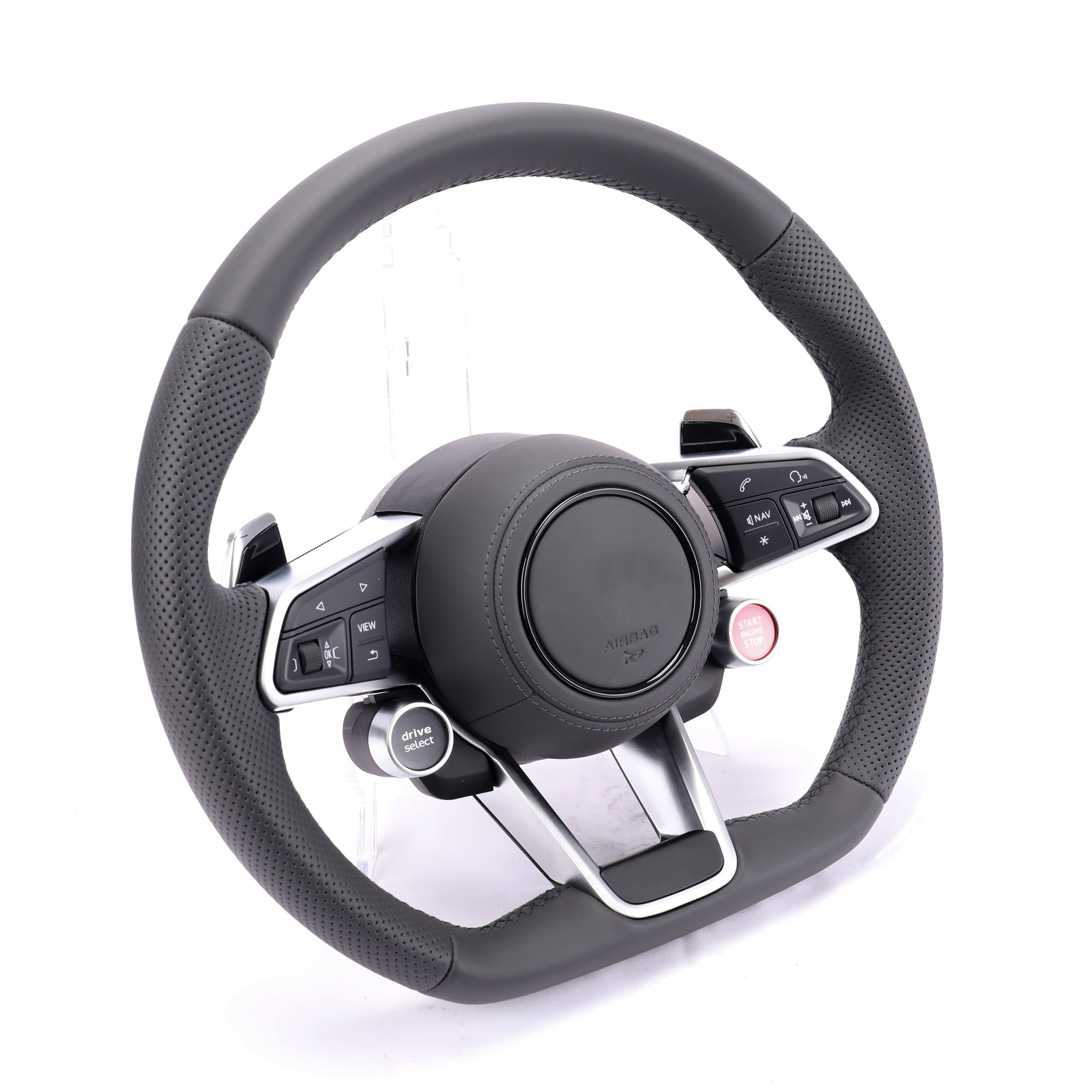Start Button car retrofit Leather Steering Wheel for Audi RS R8 C6 C7 S7 S4 A4 r8 RS3 SQ5 S5 B9 A6 C8 A3