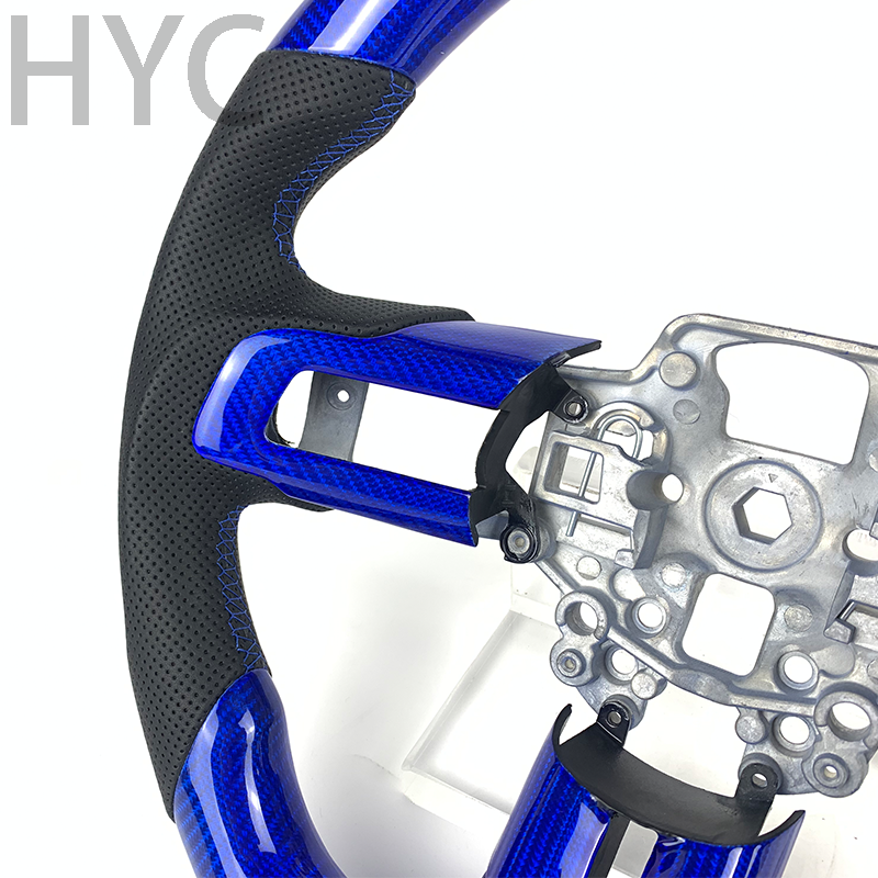 Carbon car accessories for Ford Mustang 2015 2016 2017 2018 2019 2020 2021 2022 heated blue carbon fiber steering wheel
