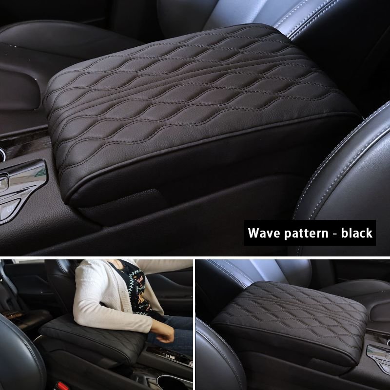 PU Leather Car Armrest Cushion Pad for Car Universal Memory Foam Auto Center Console Seat Armrests Box Cover Hand Supports