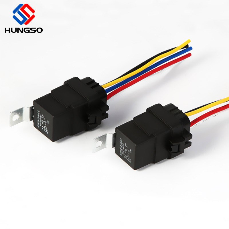 Waterproof Auto Relay JD2912 12v 24v 40a 45a 4 Pin 5 Pin Car Automotive Relay Socket Wire Harness Set