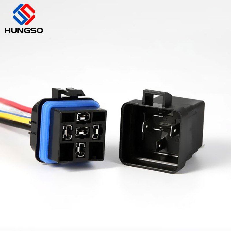 Waterproof Auto Relay JD2912 12v 24v 40a 45a 4 Pin 5 Pin Car Automotive Relay Socket Wire Harness Set