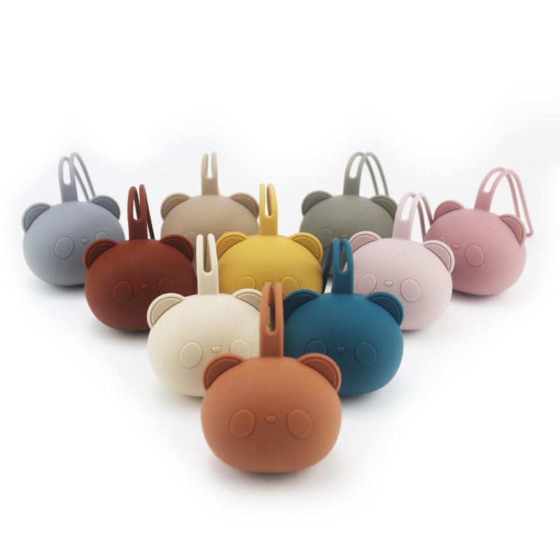 Wholesale New Design Silicone Portable Baby Pacifier Storage Box Silicone Storage Pocket Bag