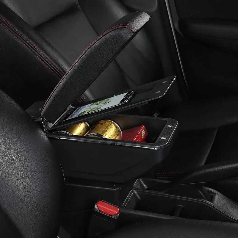 TONC Custom-Fit Peugeot 208 Armrest Box with Dual USB Chargers for an Enhanced Driving Experience