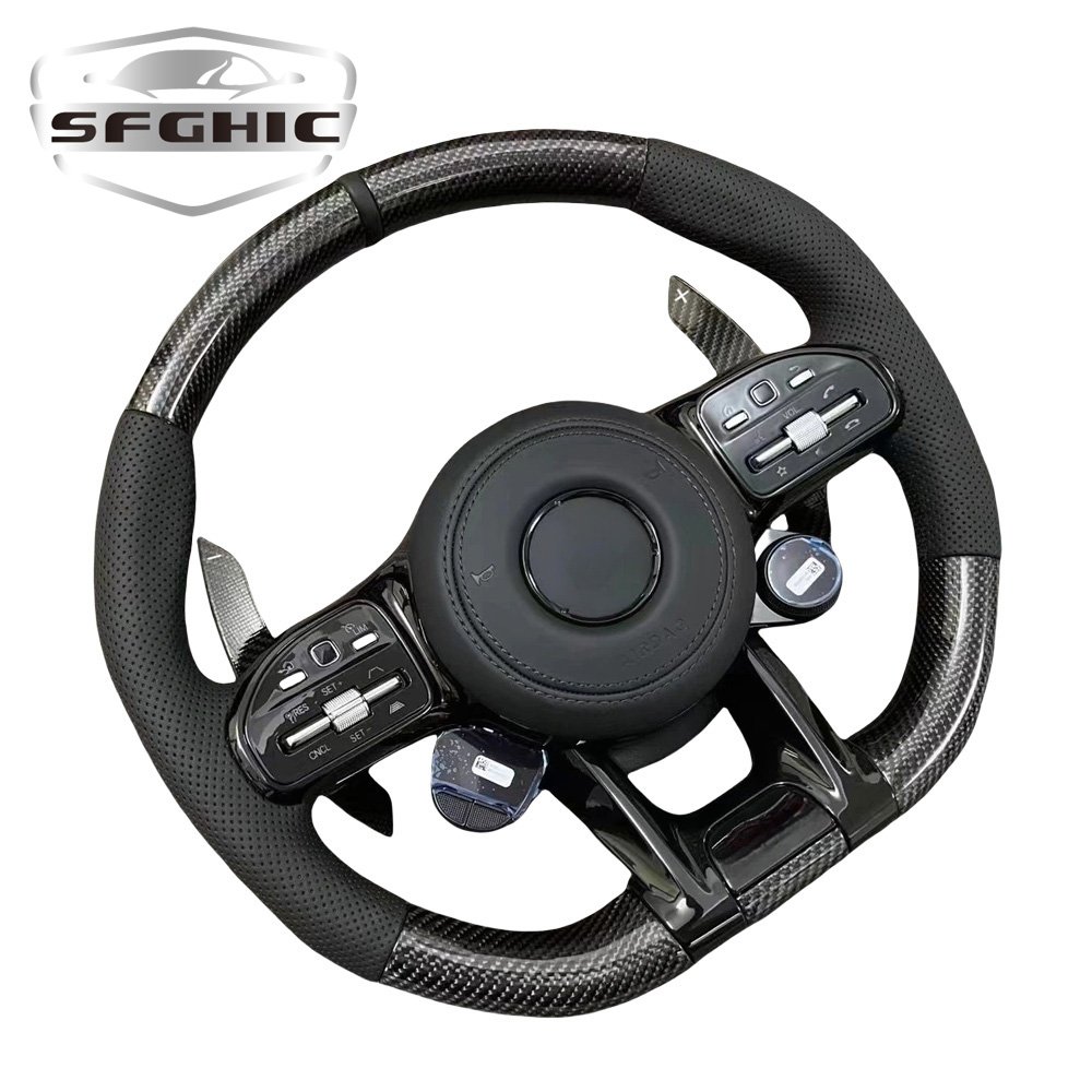 Customize Carbon Fiber Leather Car Steering Wheel For Mercedes-benz AMG Performance W167 W177 W190 W213 W217 W222
