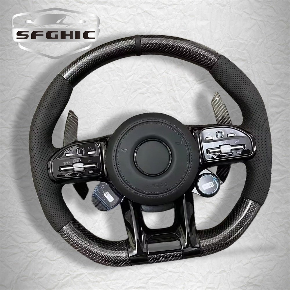 Customize Carbon Fiber Leather Car Steering Wheel For Mercedes-benz AMG Performance W167 W177 W190 W213 W217 W222