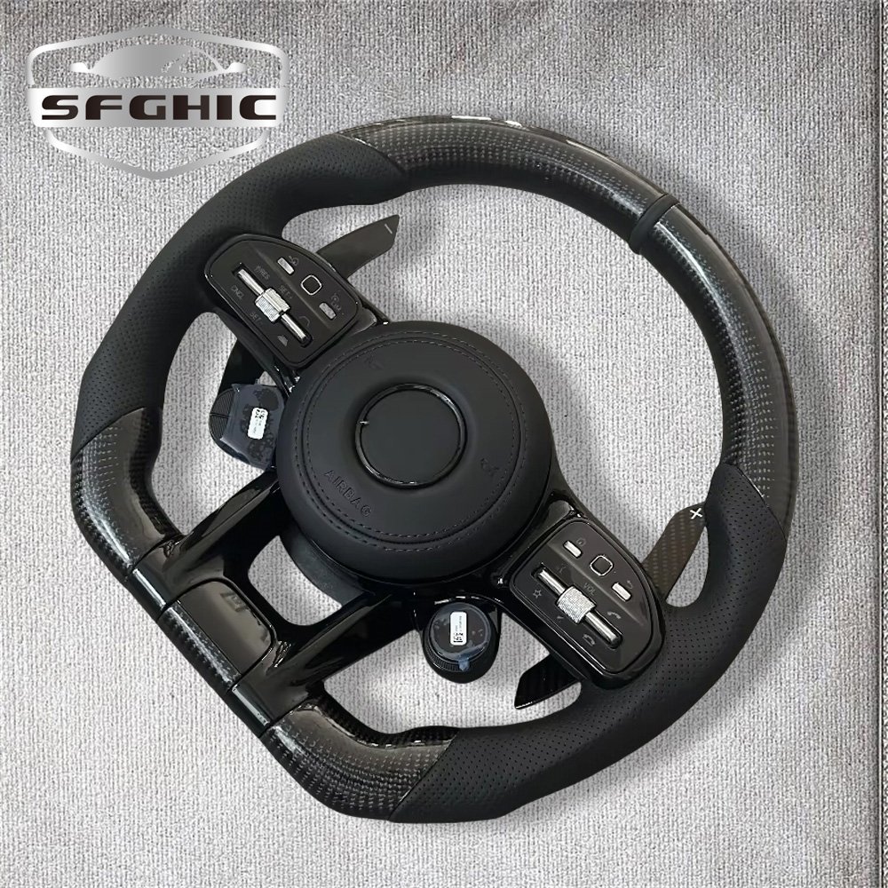 Customize Carbon Fiber Leather Car Steering Wheel For Mercedes-benz AMG Performance W167 W177 W190 W213 W217 W222