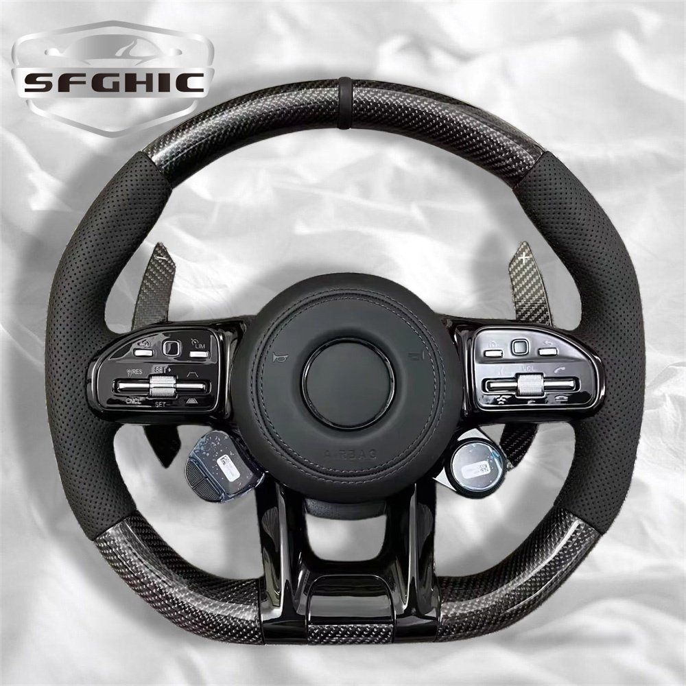 Customize Carbon Fiber Leather Car Steering Wheel For Mercedes-benz AMG Performance W167 W177 W190 W213 W217 W222