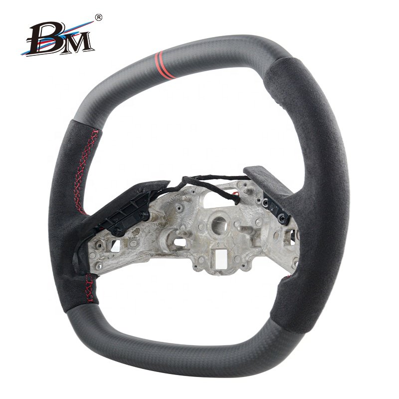 High Quality Matte Carbon Black Suede Steering Wheel For CHEVROLET Corvette C8 Interior Accessories By BM Wholesale