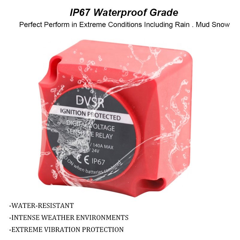 12V 24V 125A Marine Boat Vessel RV Dual Battery System Digital Voltage Sensitive Relay DVSR Kit