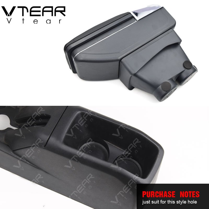 Vtear for peugeot 208 Armrest Leather Central Store Storage Box Red Thread Car-styling Interior ABS Arm Rest Accessories Part