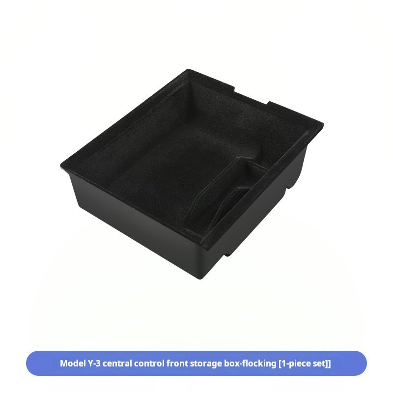 Flocked Console Storage Box for Tesla Model 3 Y 2021-2023 Central Armrest Organizer Hidden Interior Upgrades Accessories