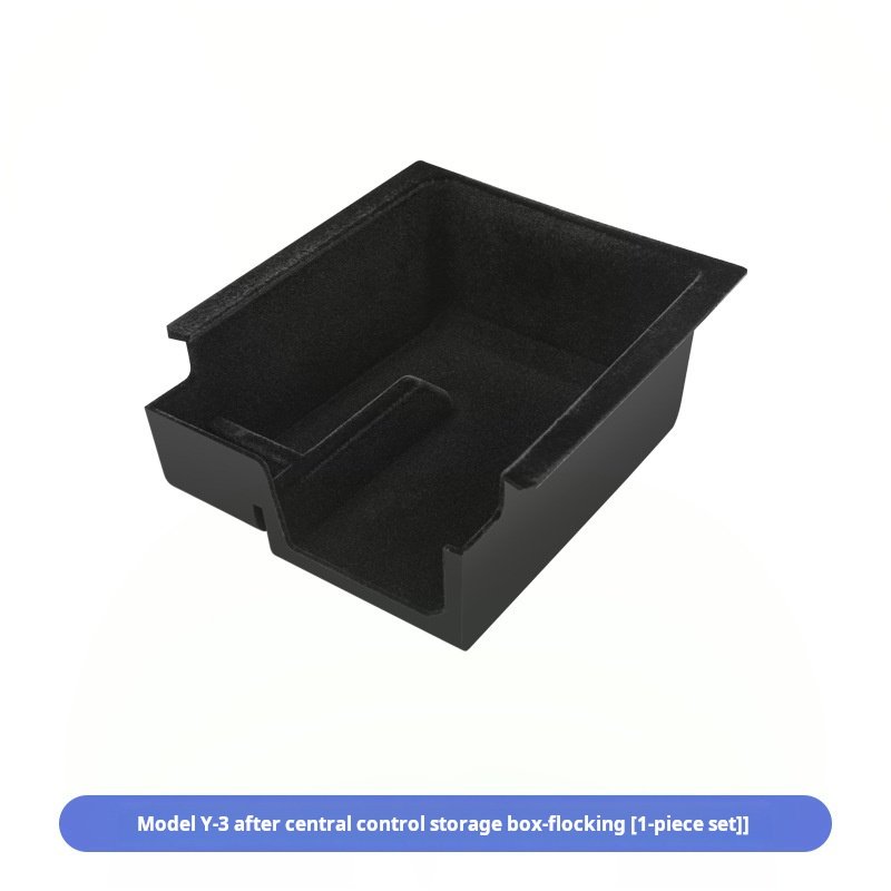Flocked Console Storage Box for Tesla Model 3 Y 2021-2023 Central Armrest Organizer Hidden Interior Upgrades Accessories