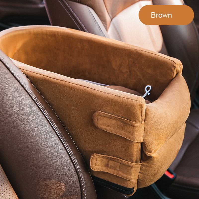 Portable Pet Travel Bag with Seat Belt Dog and Cat Car Travel Pet Dog Car Carrier for Auto Armrest Box