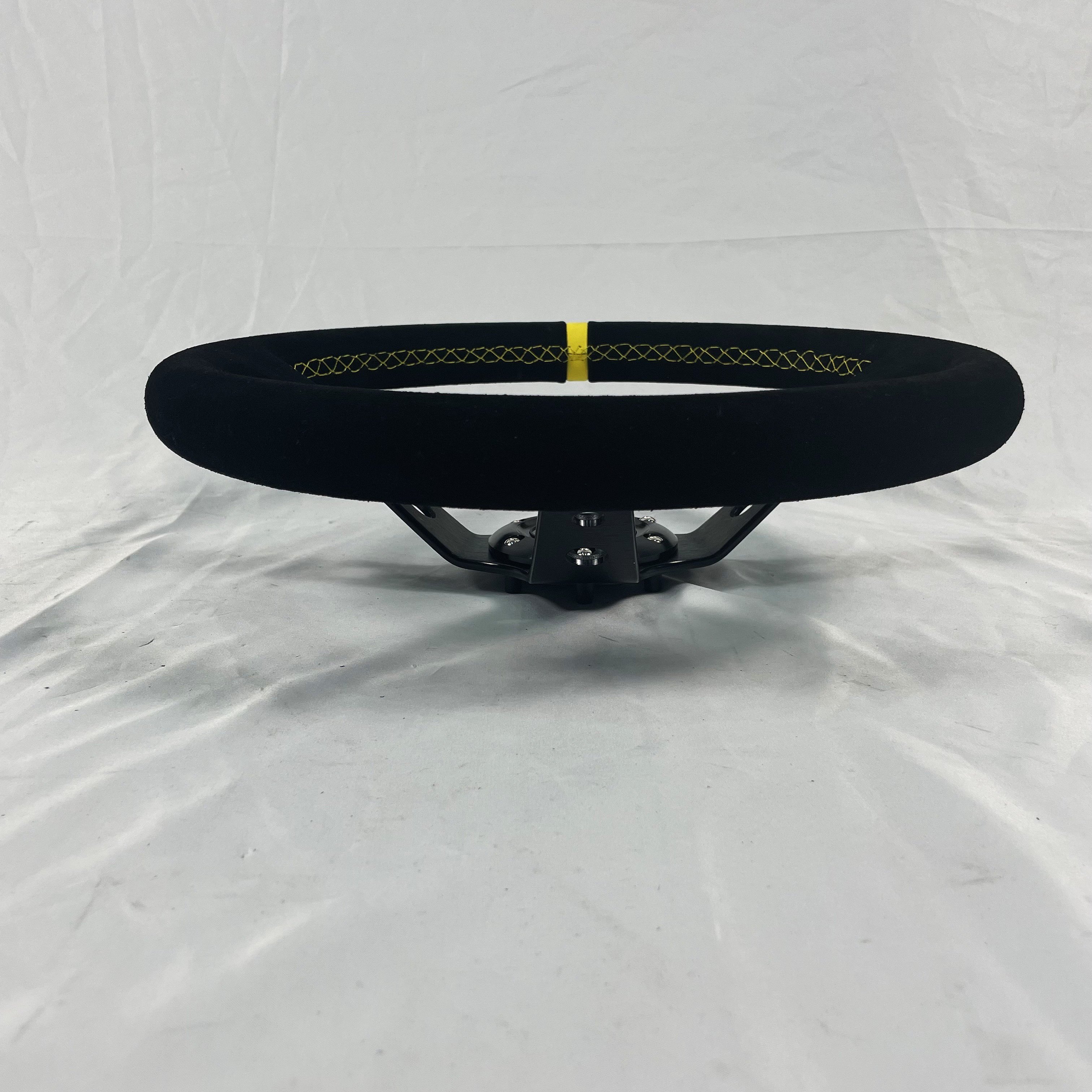 TRAPLY Suede Leather Racing Steering Wheel With Speaker Universal Car Steering Wheel