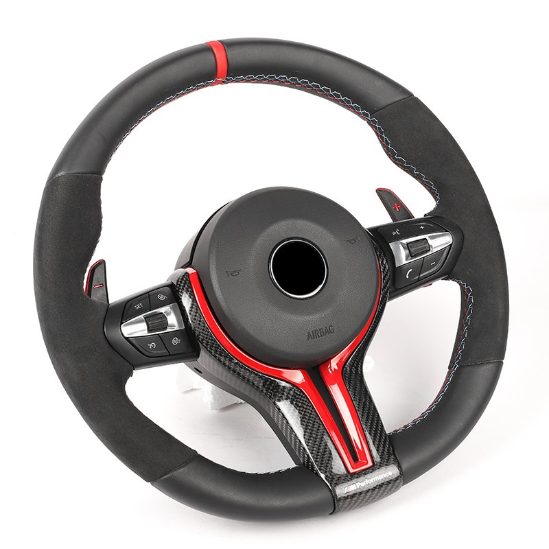Explosive New Leather Car Steering Wheel For M Performance BMW F30 F35 F80 F25 M2 M3 M4 Carbon Fiber Steering Wheel