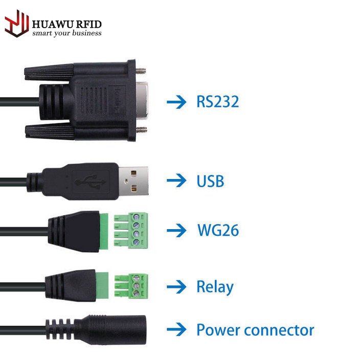 HUAWU 15m Long Range Parking Vehicle Access Control with Relay Transponder Uhf Rfid Reader