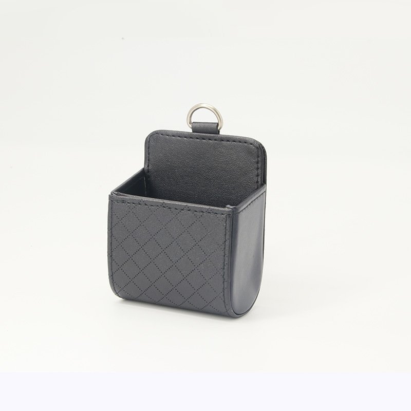 Multi-Functional PU Leather Car Storage Bag Organizer with Air Outlet Mobile Phone Holder Interior Accessory for Car Headrest